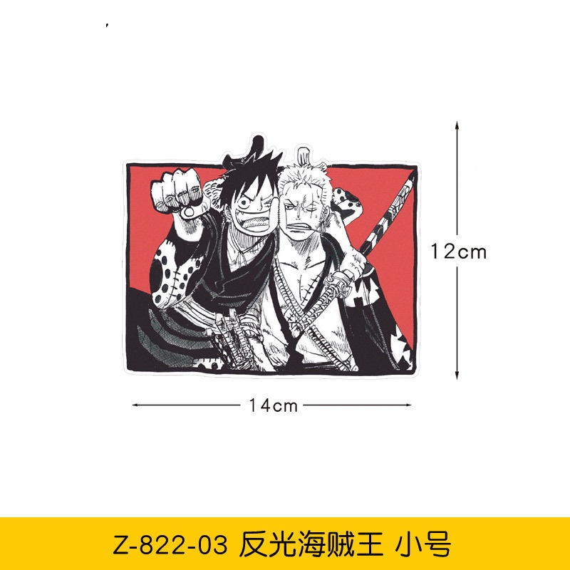 Mới! Nhãn Dán Trang Trí Xe Hơi Họa Tiết One Piece Phản Quang Chống Thấm Nước