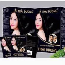Nhuộm đen tóc thảo dược Thái Dương từ dược liệu Hộp 5 gói từ bột lá henna, an toàn cho tóc và da đầu_[IDC]