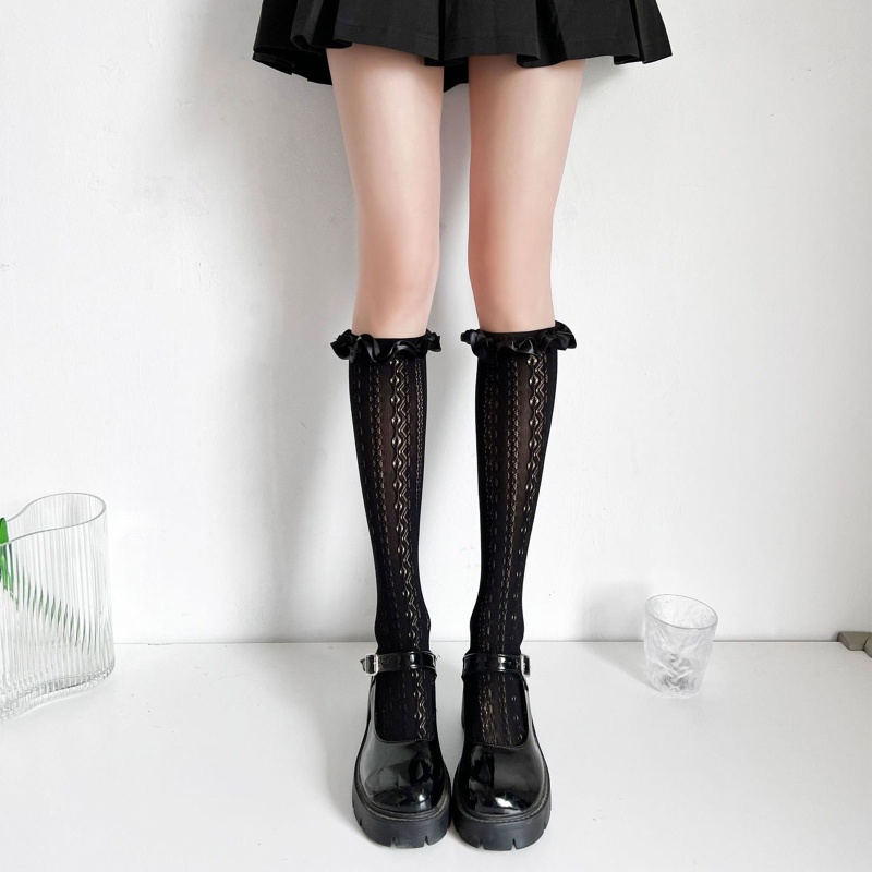 XIXI 1 Cặp Vớ Ren Rỗng Giữ Ấm Chân Kiểu Lolita Nhật Bản Dễ Thương Cho Nữ Sinh