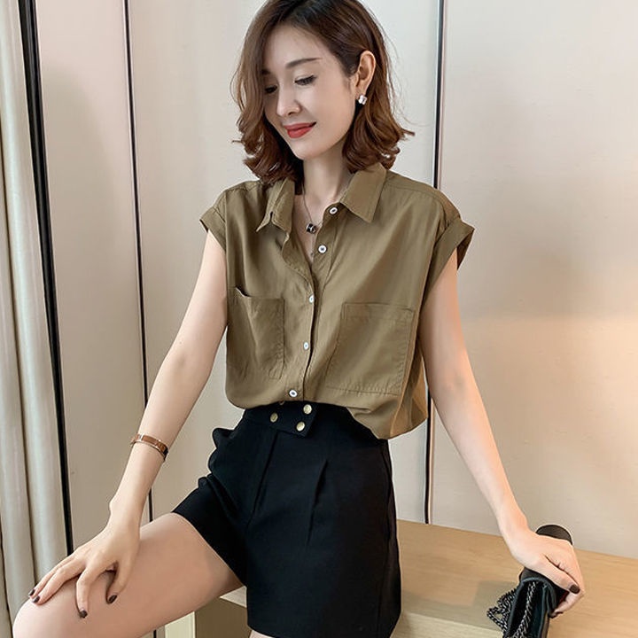 Áo Sơ Mi chiffon Mỏng Tay Ngắn Dáng Rộng Thời Trang Mùa Hè Hàng Mới Dành Cho Bạn Nữ 2022