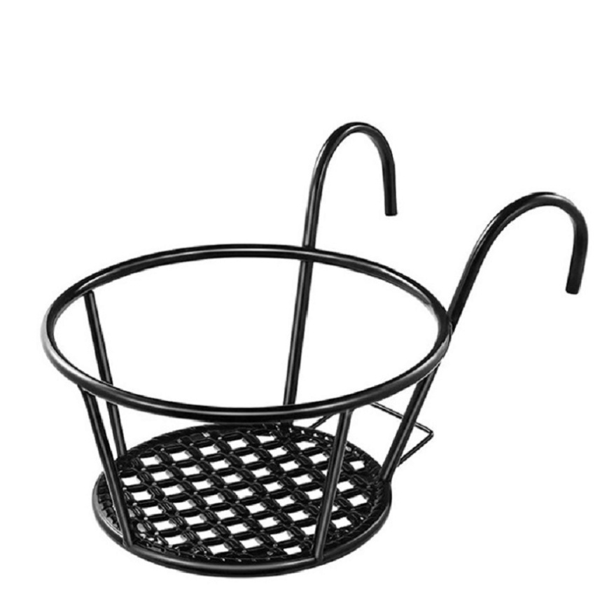 Chậu cây có móc - Giỏ sắt treo hoa cây cảnh decor trang trí ban công lan can hàng rào tiện lợi