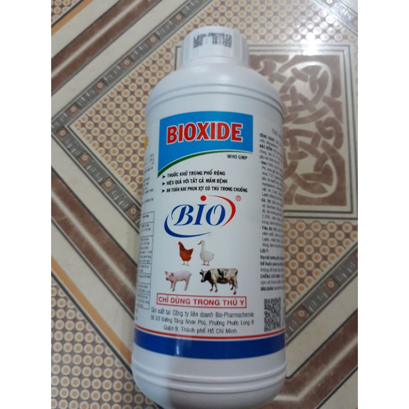 sát trùng chuồng trại sân nhà,dụng cụ chăn nuôi bioxide 500ml