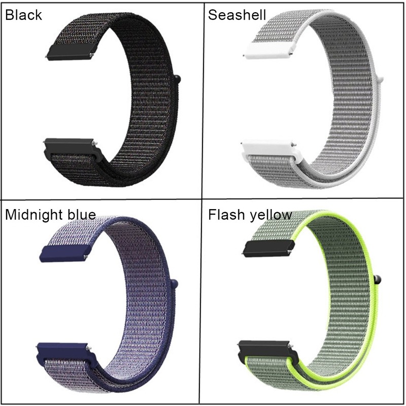 Watch Accessories 20 22 mm Leisure Nylon Velcro Loopback Band For Huami Watch Amazfit Bip Pace Lite GTS GTR Neo 42mm 47mm Pebble Stratos 2 3 2S Breathable Sports Strap Replace Wristband Watch ring