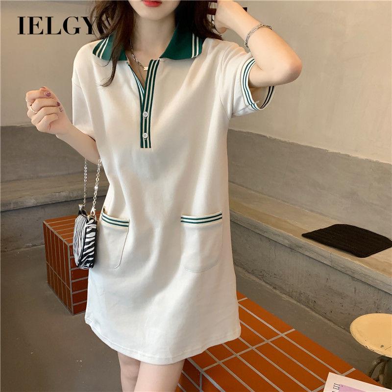 Đầm IELGY thun POLO mỏng dài vừa thời trang mùa hè 2022 cho nữ