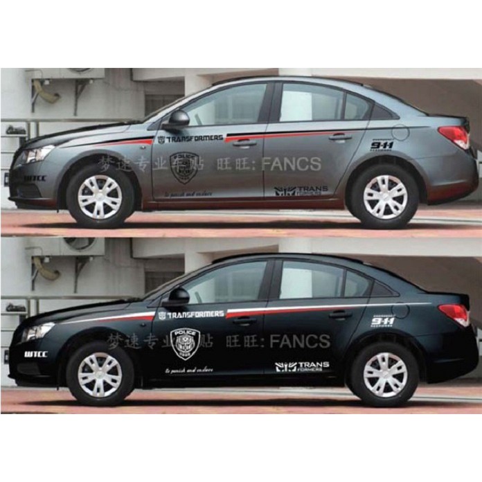 Tem dán sườn xe ô tô phong cách Transformers