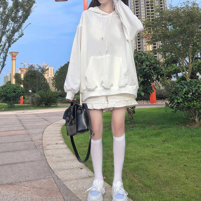 Áo Hoodie Dáng Rộng In Họa Tiết Hoạt Hình Xinh Xắn Theo Phong Cách Nhật Bản