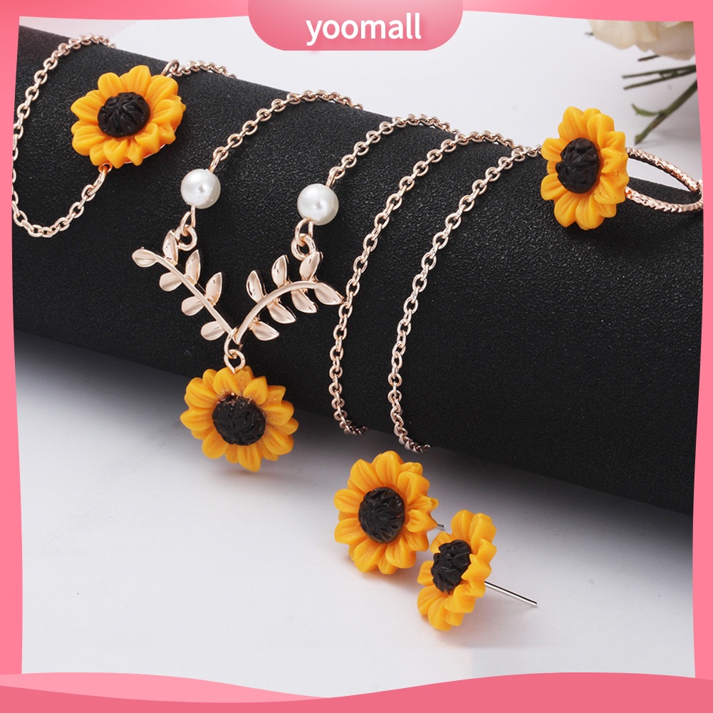 Bộ nữ trang 5 món hình hoa hướng dương cho nữ