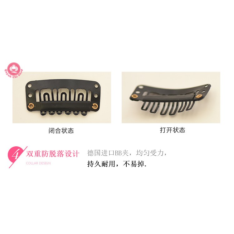 Tóc kẹp chữ u CAO CẤP, tóc giả dài xoăn xù mì, tóc đẹp tự nhiên không thô