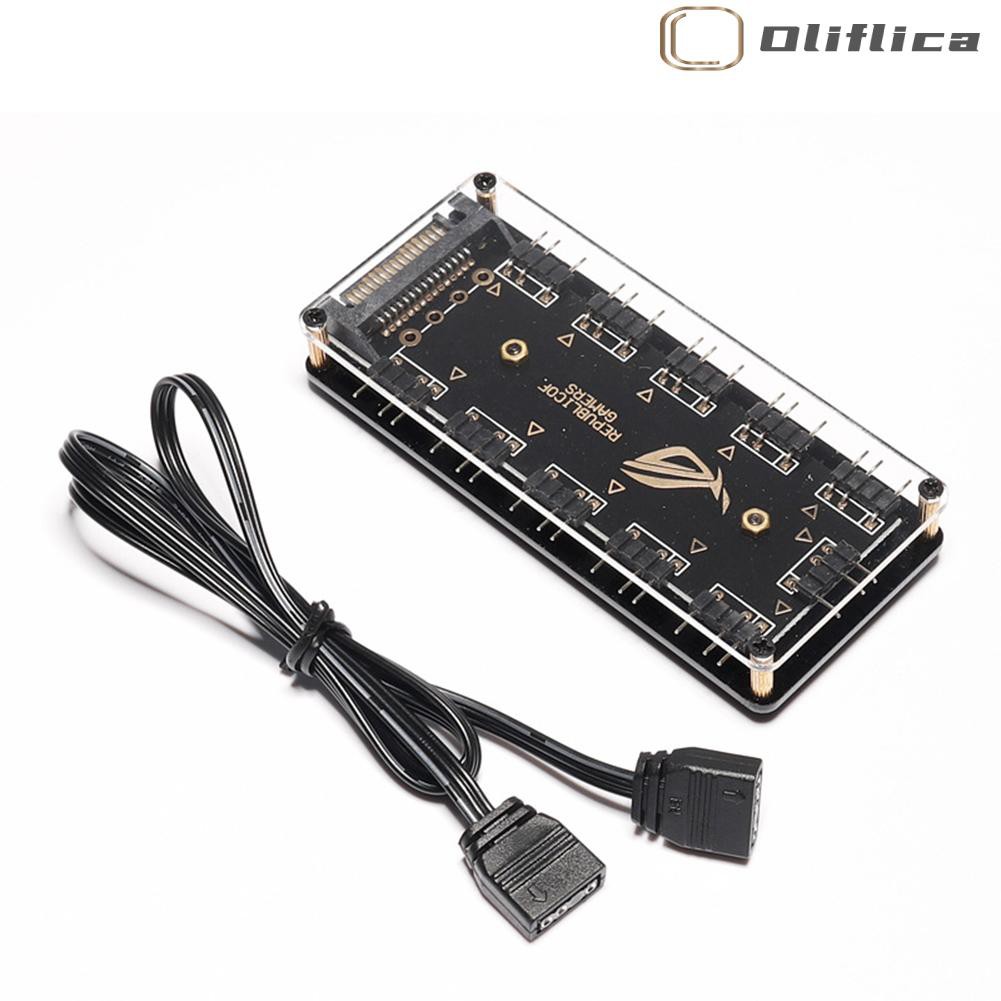 Mới Bộ Chia 10 Cổng Rgb Sata Nguồn 5v 3pin Argb Cho Gigabyte Msi