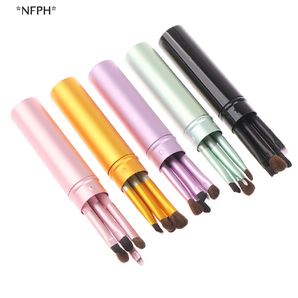 Set 5 Cọ Trang Điểm Tán Nền Đánh Mắt Khói Vẽ Mắt &amp; Cọ Môi Kích Thước Nhỏ Gọn