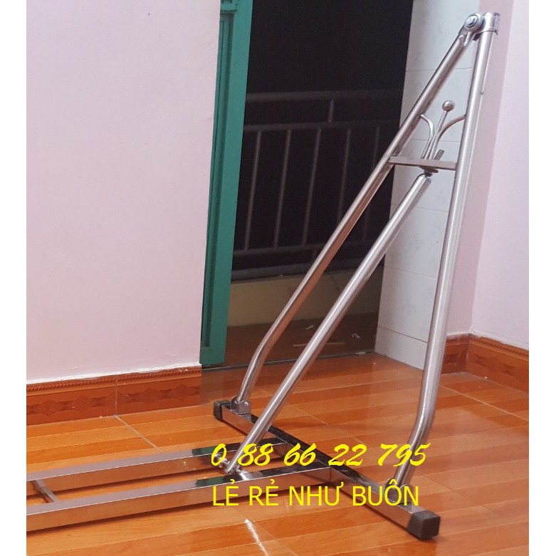 Trọn Bộ Khung+ Võng Xếp Inox Vuông Loại Dày trọng lượng khung+võng 12kg ( ảnh thật)