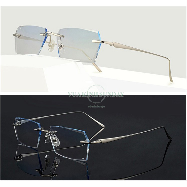 Gọng kính cận không viền càng lá dừa V41