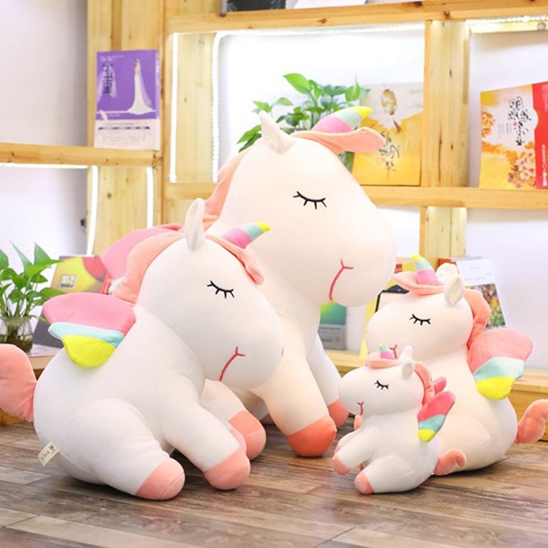 GẤU BÔNG NGỰA MỘT SỪNG UNICORN NGỒI (25CM--->40CM)