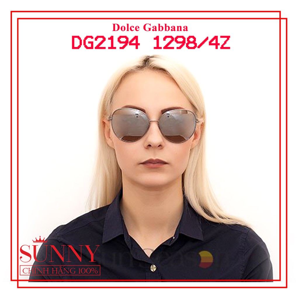 Kính mát chính hãng Dolce&amp;Gabbana DG2194 1298/4Z màu sắc thời trang, thiết kế dễ đeo bảo vệ mắt