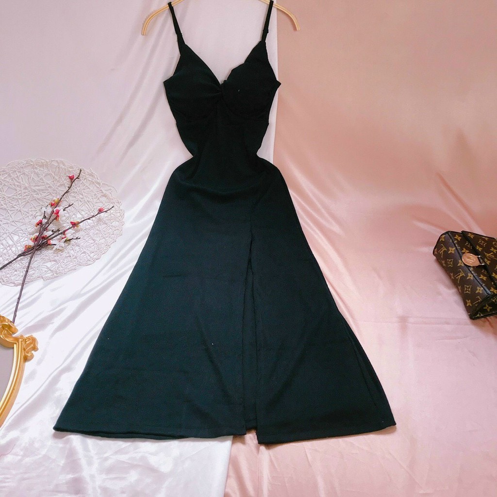 [MẪU MỚI] Đầm Body 2 Dây Xoắn Ngực Có Mút Xẻ Đùi Thun Borip Thích Hợp Mặc Đi Tiệc Đi Làm Đi Chơi | BigBuy360 - bigbuy360.vn