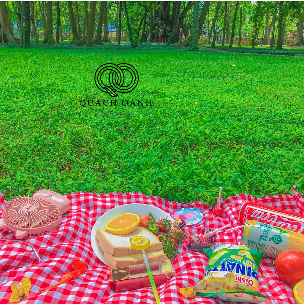 Khăn trải bàn picnic họa tiết kẻ caro độc đáo - KH50