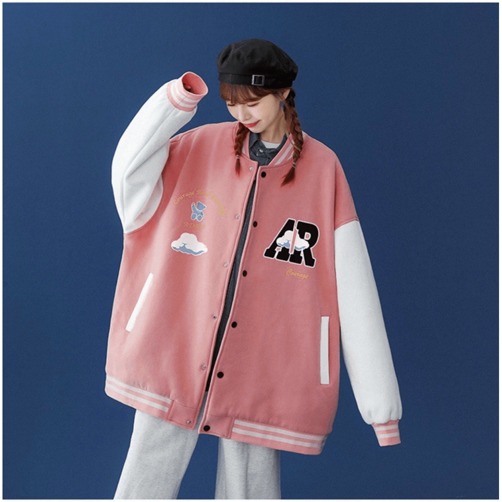 (FREE SHIP) ÁO KHOÁC BOMBER NAM NỮ HỌA TIẾT ĐÁM MÂY AR  PHỐI TAY TRẮNG SIÊU XINH TK 2022