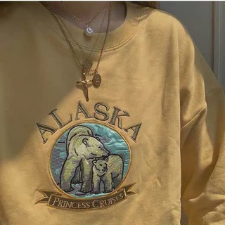 Áo sweater thêu gấu alaska (vải nỉ chân cua dày dặn)