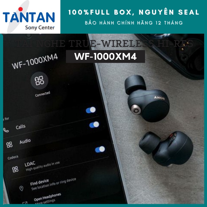 Tai Nghe HI-RES CHỐNG ỒN Sony WF-1000XM4 | Xuất xứ: Malaysia - HD Noise Cancelling V1 - DSEE EXTREME - Kháng nước.