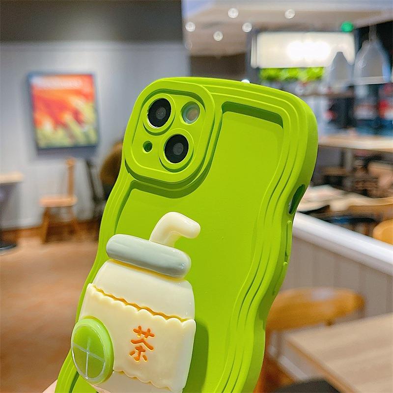 Ốp Điện Thoại Mềm Có Giá Đỡ Hình Sóng Biển Lớn Cho iphone 15 14 13 12 11 pro max 7 8 plus xs max xr se 2020