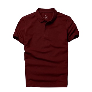 Áo thun polo áo thun cá sấu vải cá sấu cotton ngắn tay màu trơn cổ trụ size 80kg