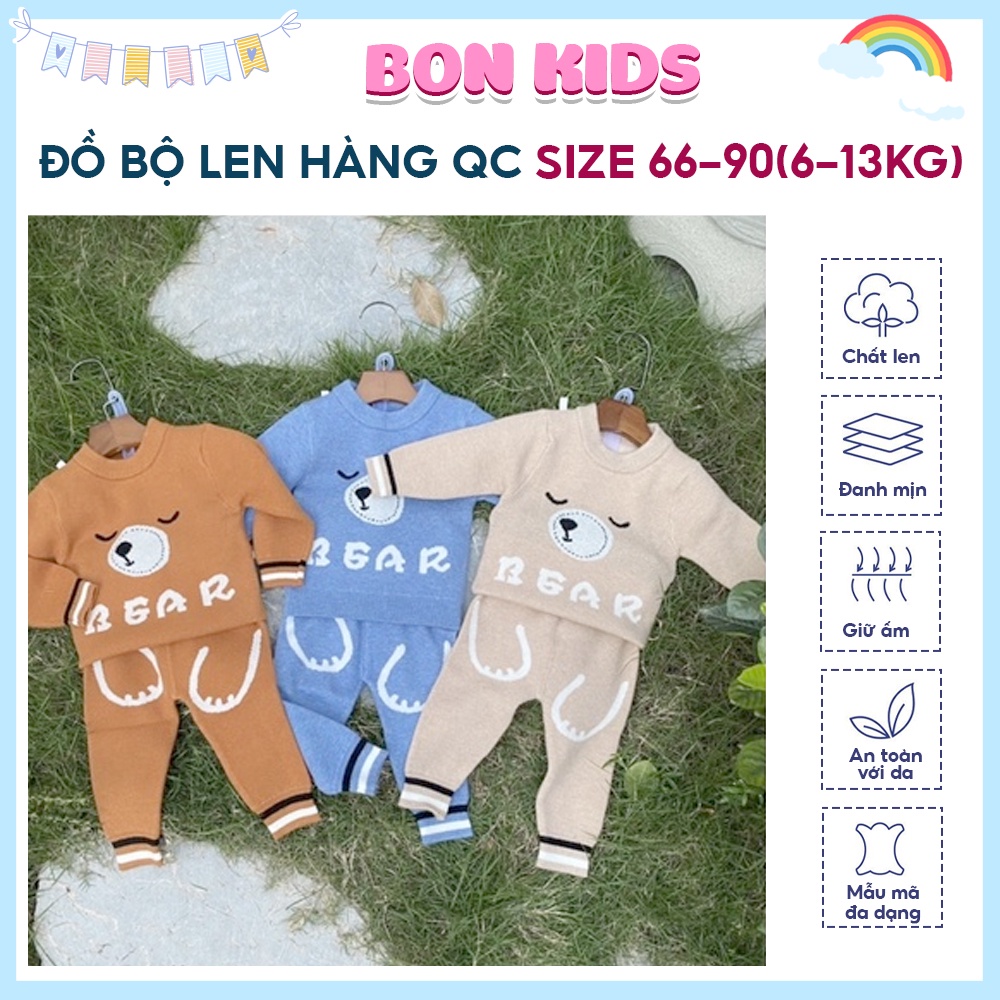 Bộ Len Cho Bé Trai Bé Gái Size 0-3 Tuổi, Đồ Bộ Len Quảng Châu Siêu Đẹp