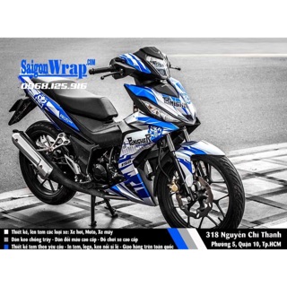 Tem chế Winner 150 Đầu lâu 2 Xanh-Trắng [170931]