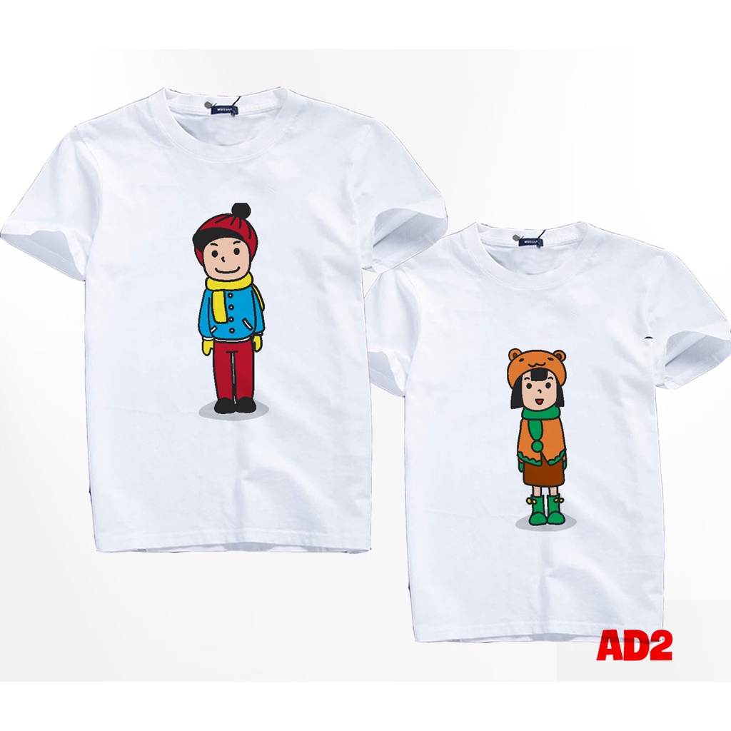 Áo Đôi Tình Nhân In Nam Nữ Đeo Khăn Quàng Cổ Mùa Đông  - KTQN TSHIRT AND UNIFORM