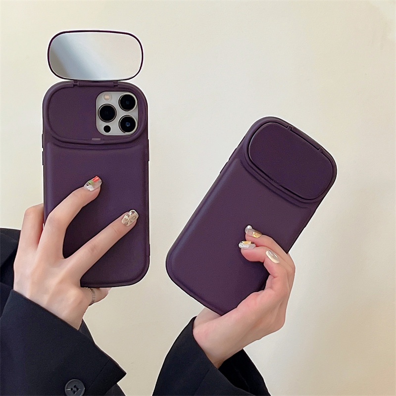 Ốp Điện Thoại Nắp Lật Mặt Gương Màu Tím Cho iPhone 12 13 11 PRO MAX XR 11 12 PRO 13 PRO MAX 14 14 PRO