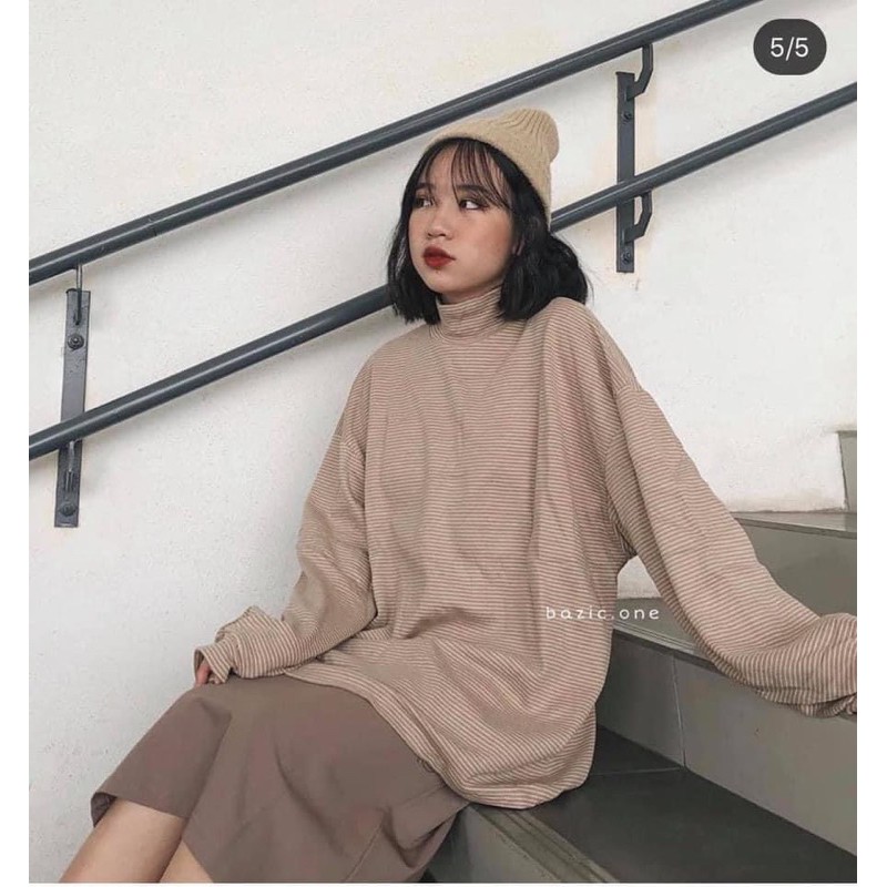 Áo nỉ len cổ 3 phân hàng Quảng Châu ( hình thật/ sẵn)