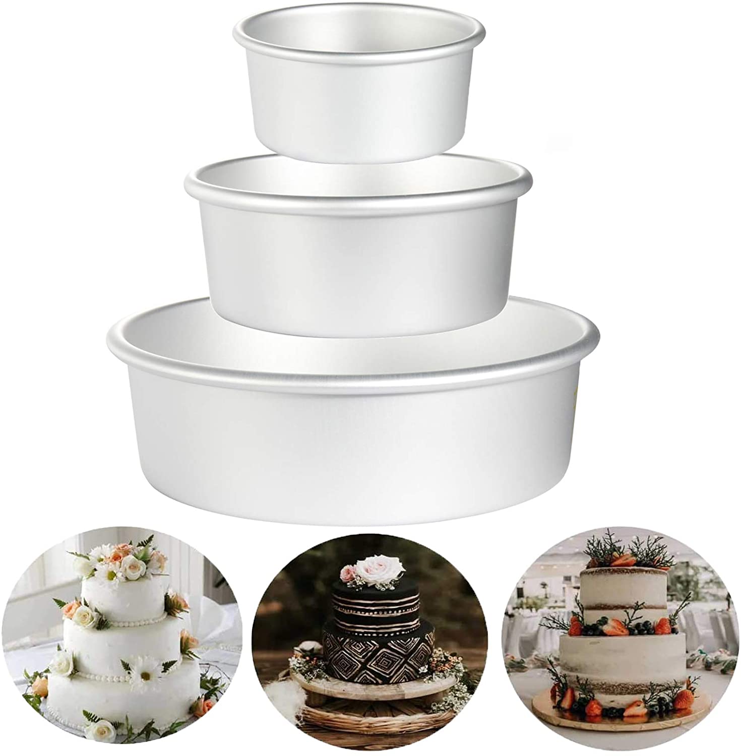 [Hàng đẹp video thật] Khuôn Nhôm Tròn *Đế Liền* 4inch/ 5inch/ 6inch/ 7inch/ 8inch/ 9inch