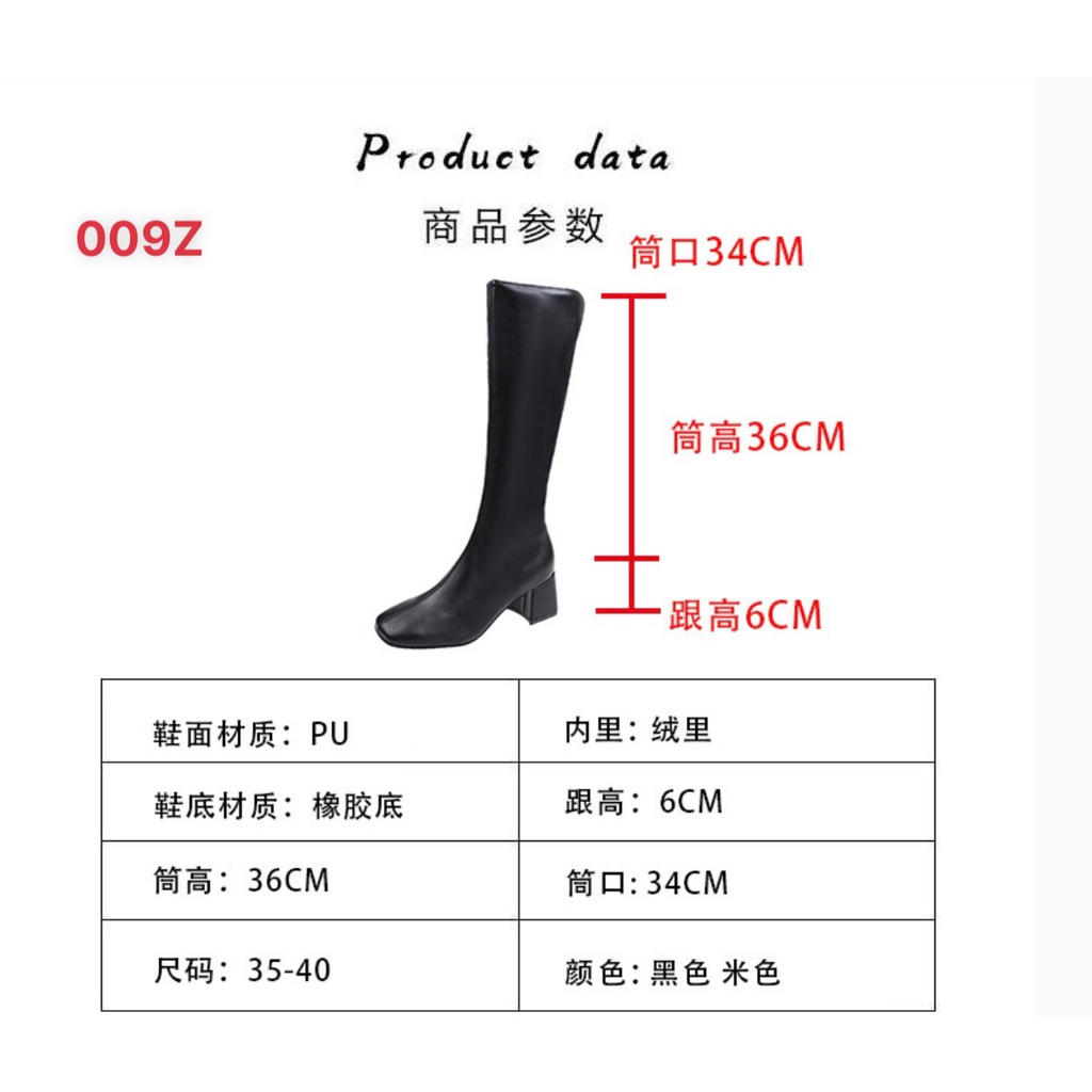 (S219) Bốt đùi nữ khóa cạnh, gót 6 phân lót lông (Mã 009Z) | BigBuy360 - bigbuy360.vn