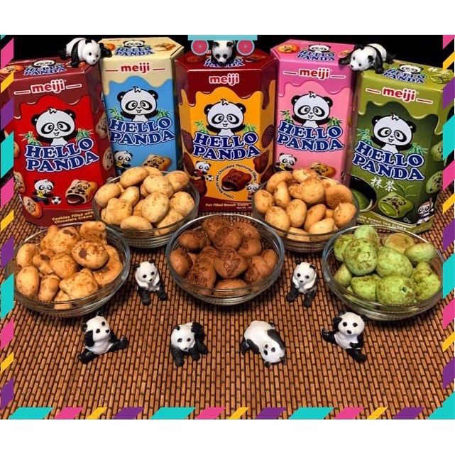 Bánh gấu nhân kem Meiji Hello Panda đủ vị 50g