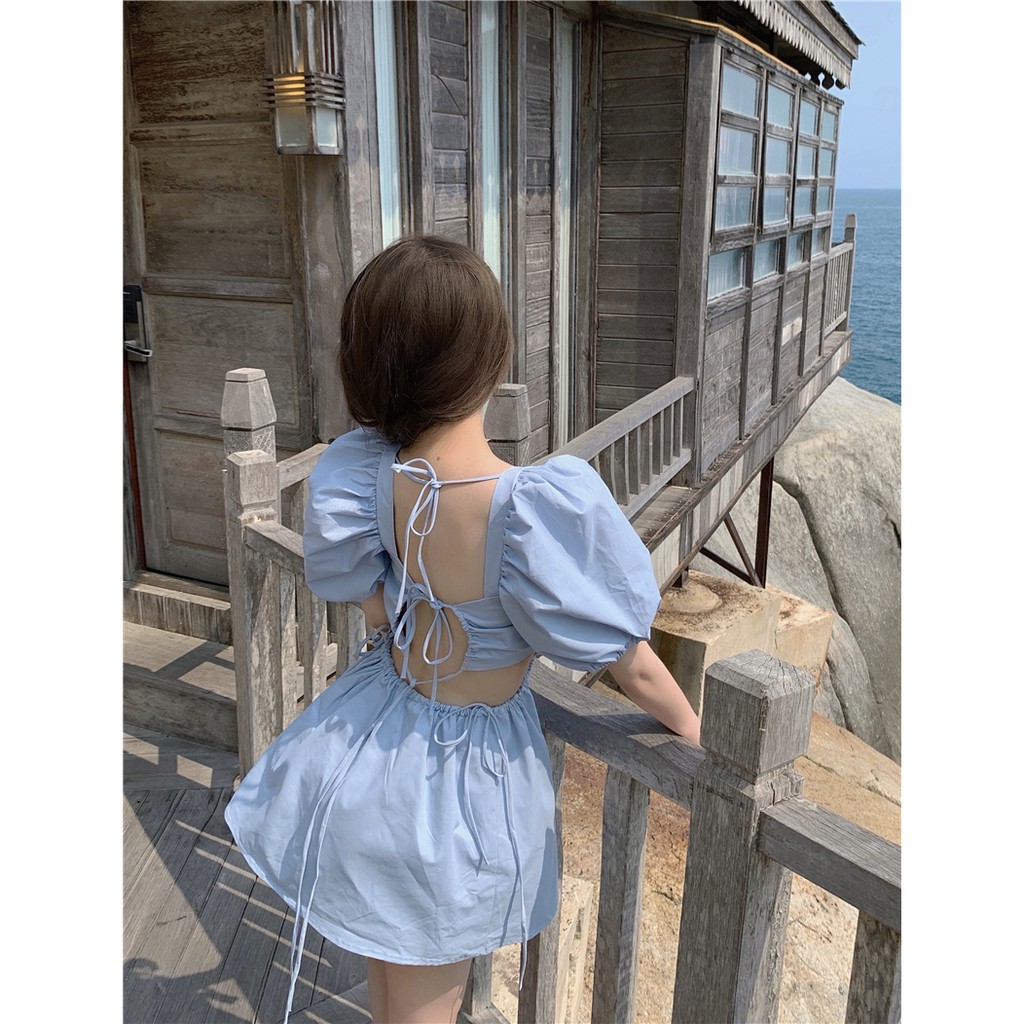Đầm Hở Lưng Kiểu Hàn Quốc Thiết Kế Xinh Xắn Hợp Thời Trang Váy | BigBuy360 - bigbuy360.vn