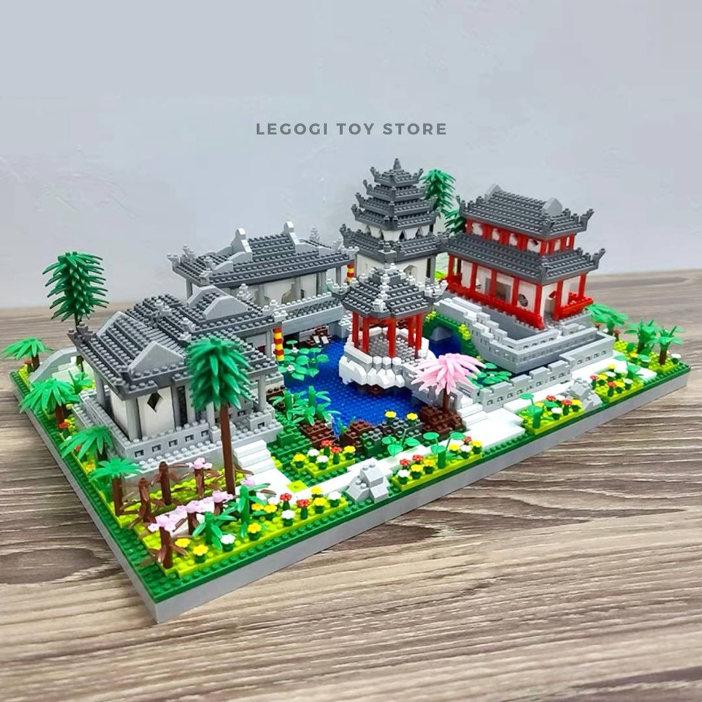 Đồ chơi xếp hình Legogi VƯỜN TÔ CHÂU gạch nhỏ NANOBLOCK mô hình vườn ngự uyển trang trí quà tặng sinh nhật