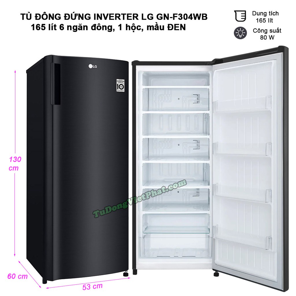 Tủ đông LG Inverter 165 Lít GN-F304WB (Miễn phí giao tại HCM-ngoài tỉnh liên hệ shop )