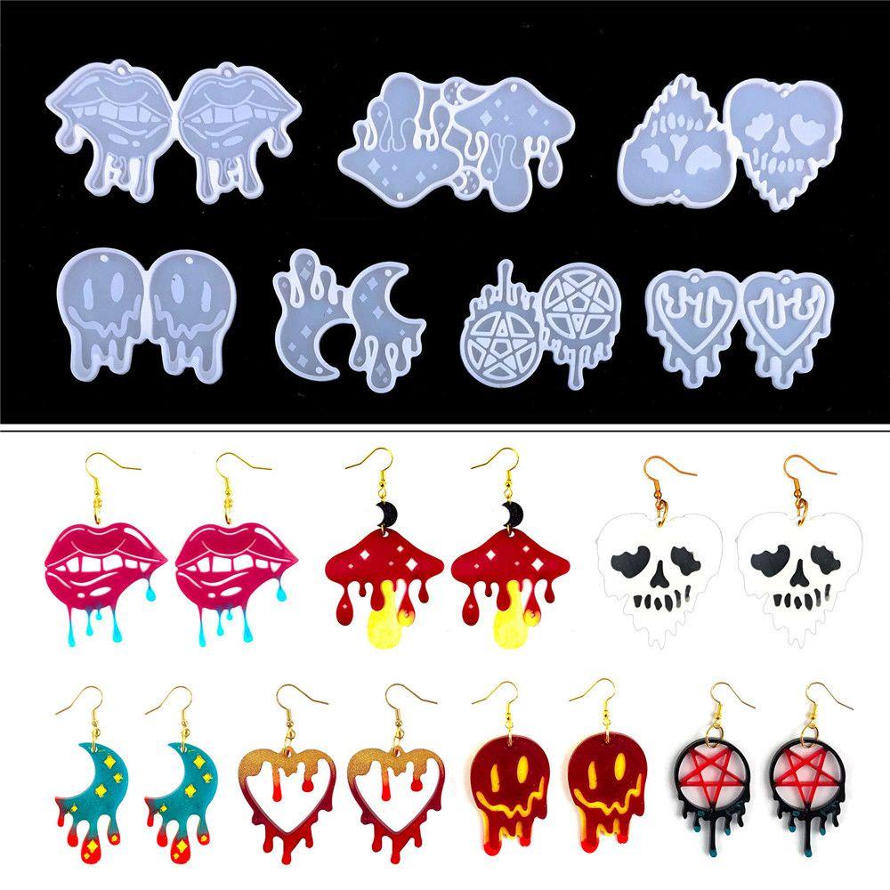 Khuôn Silicone Làm Bông Tai Resin Hình Nấm DIY