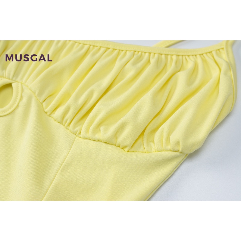 Đầm Hai Dây Cổ Chữ V Màu Sắc Thời Trang Gợi Cảm Cho Nữ