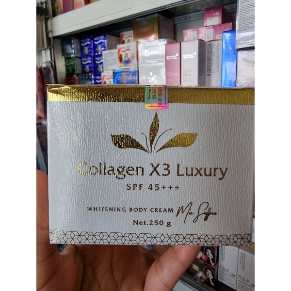 dưỡng thể body collagen x3 luxury whitening body cream 250gr ( chuẩn cty )