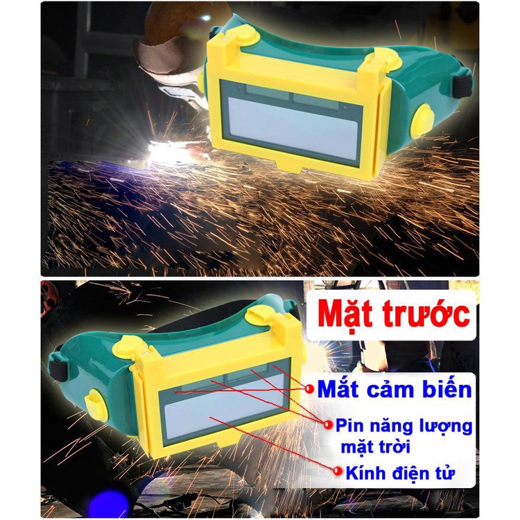 Kính hàn điện tử bằng nhựa dẻo chống khói độ cảm biến cao ôp sát mắt - kính hàn tự động