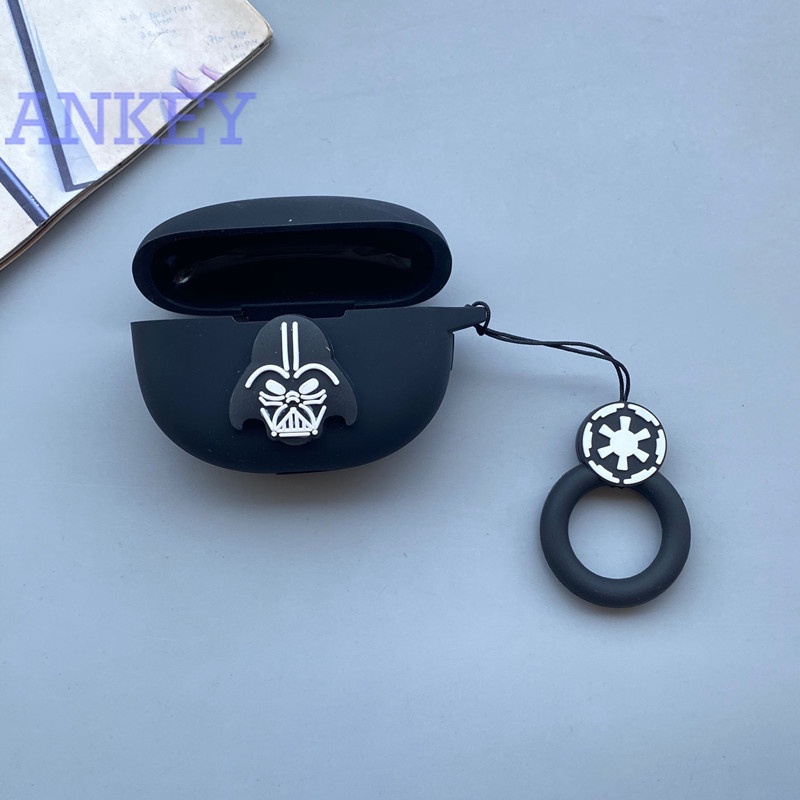 Oppo Enco Air / Air 2 / Free 2 2i / X Earphone Silicone Case Star Wars Black Earbuds Waterproof Shockproof Case Soft Protective Case Headphone Cover Headset Skin with Hook