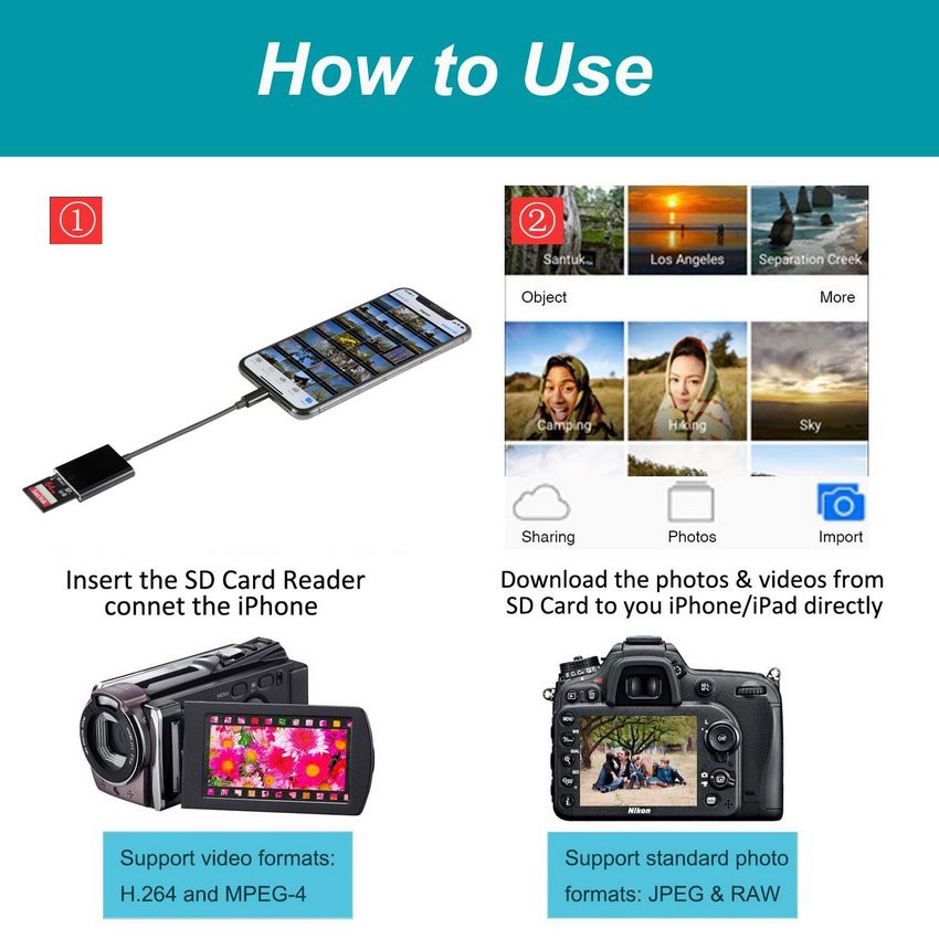 Đầu đọc thẻ SD/ SDHC cho iPhone từ iOS 9.2 trở lên | BigBuy360 - bigbuy360.vn