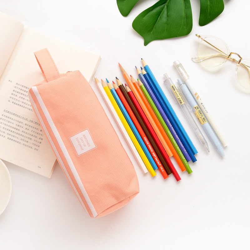 Hộp Đựng Bút Công Suất Lớn Vải Canvas Hai Lớp Đa Chức Năng