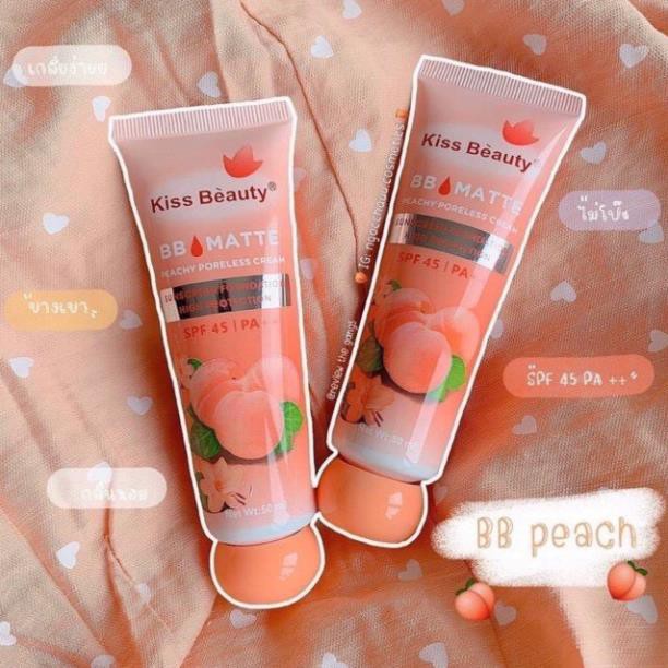 Kem nền BB Matte đào 2in1 Kiss Beauty (chống nắng SPF45 và che khuyết điểm) | BigBuy360 - bigbuy360.vn