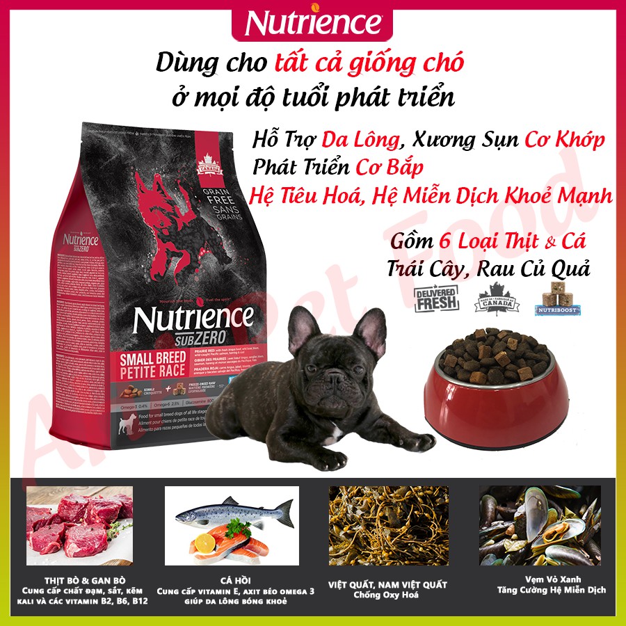 [Ăn Là Thích] Thức Ăn Hạt Cho Chó Bull Pháp Nutrience Subzero Bao 2.27kg - 6 Loại Thịt Cá, Rau Củ Quả, Trái Cây Tự Nhiên