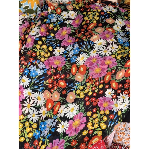 Vải chiffon hoa may áo dài áo kiểu Nữ M2103