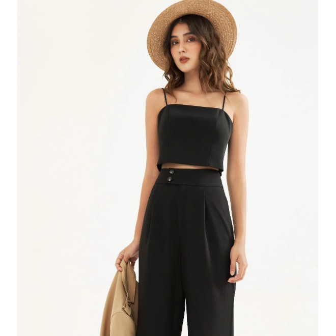 Áo Crop top 2 dây đen 0AO3013 ADORE DRESS