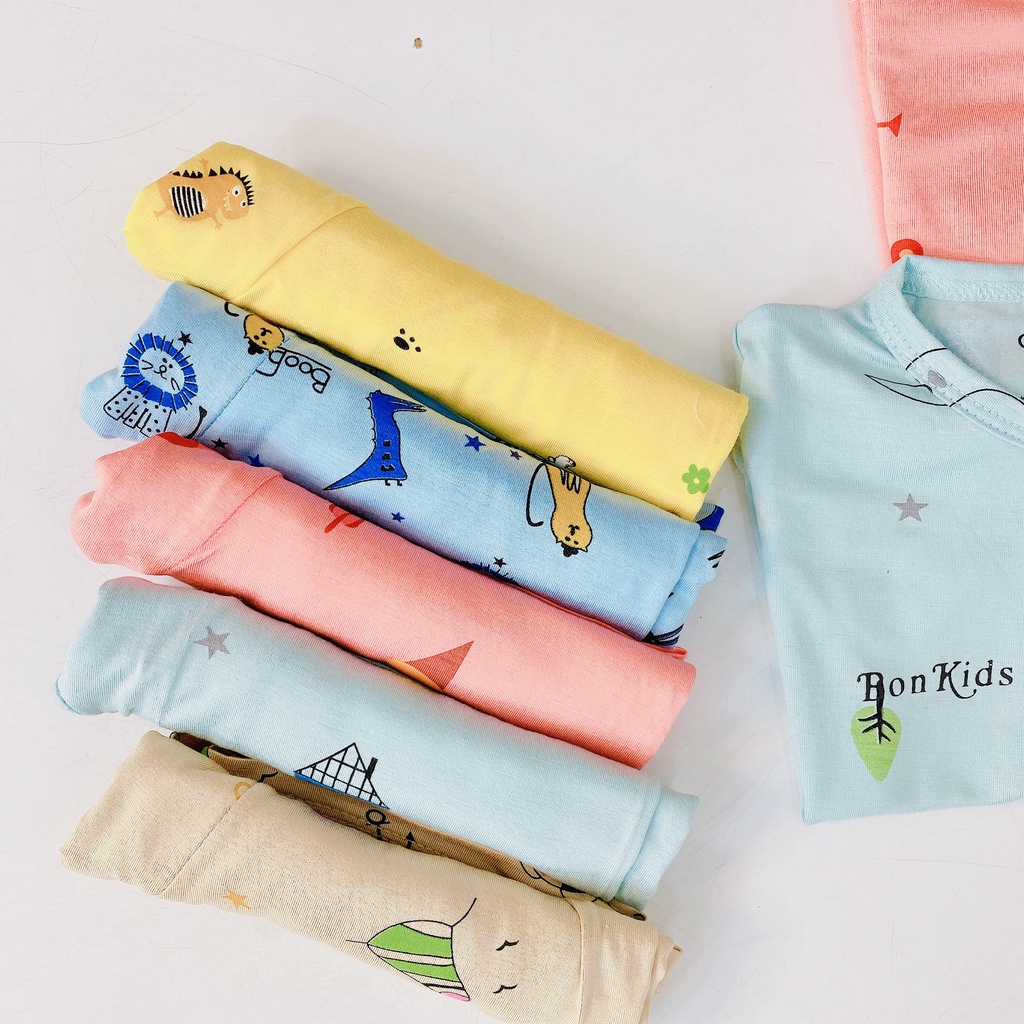 Bộ Cộc Tay Vải Thun Lạnh  Cao Cấp Cho Bé Sơ Sinh Từ 0-10kg, Khuy Lệch, Đáp Đũng Vải Mềm - Đẹp - Thấm Hút Tốt - 𝐁𝐎𝟐𝟕