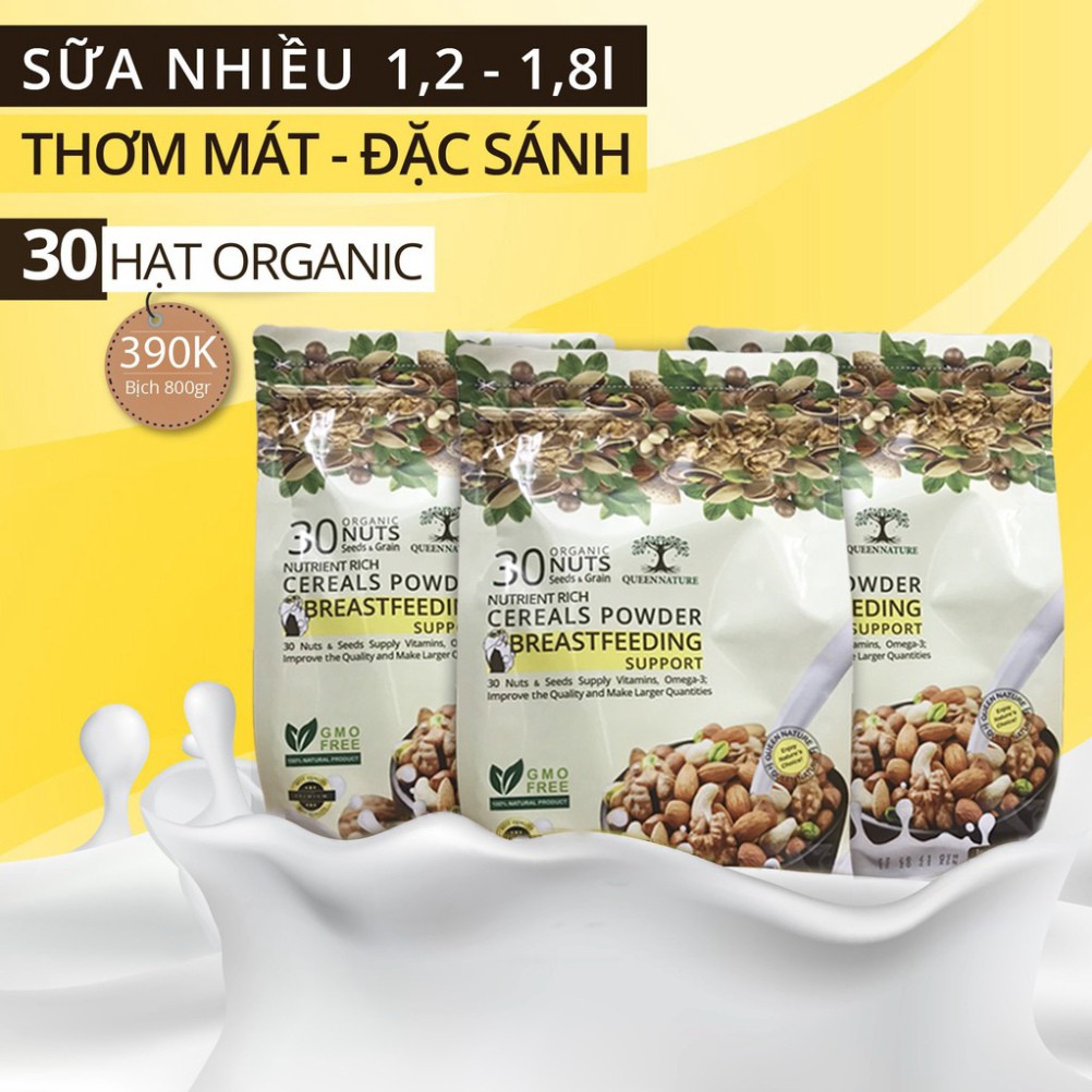 NGŨ CỐC LỢI SỮA  30 HẠT QUEEN NATURE 800GR [XUẤT KHẨU]