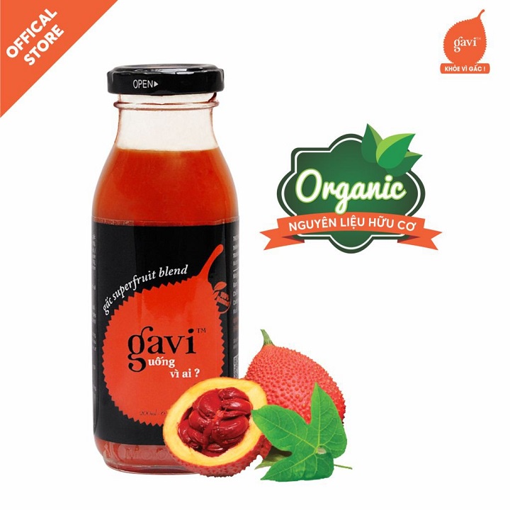 Nước ép Gấc tươi Gavi, Nước giải khát bổ sung dinh dưỡng, tăng sức đề kháng, hỗ trợ trí não và thị lực